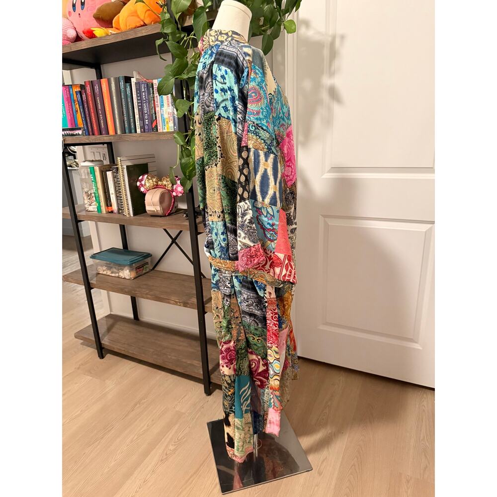 NWT- Earthbound Multi-Patterned Patchwork Kimono Robe - Picture 5 of 8